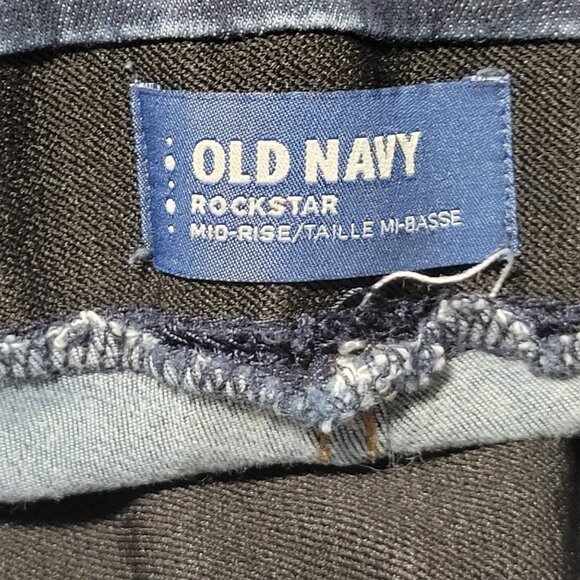 Old Navy Rockstar Mid Rise Jeans Womens Size 4 Skinny Dark Wash Denim Pants - Picture 4 of 5